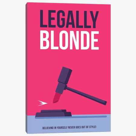 Legally Blonde Minimalist Poster Canvas Print #PTE286} by Popate Art Print