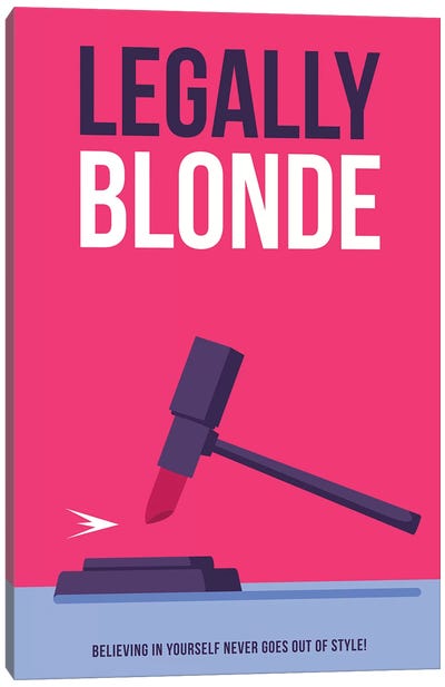 Legally Blonde Minimalist Poster Canvas Art Print - Make-Up Art