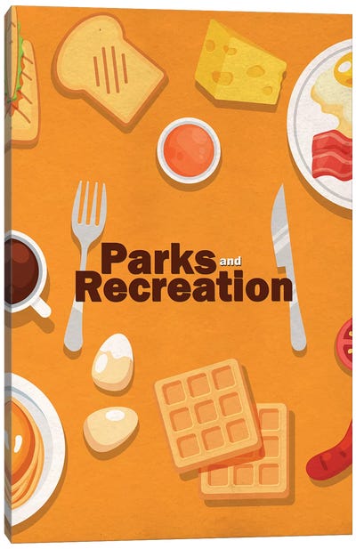 Parks and Recreation Minimalist Poster - Breakfast Food Canvas Art Print - Sitcoms & Comedy TV Show Art