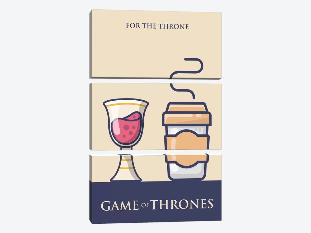 Game of Thrones Minimalist Poster - Long Live the Queen by Popate 3-piece Canvas Print