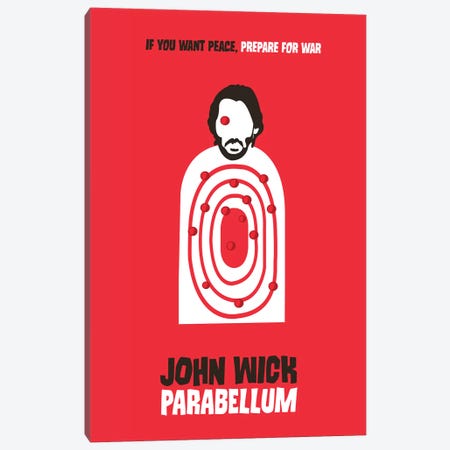 John Wick Parabellum Minimalist Poster Canvas Print #PTE289} by Popate Canvas Wall Art