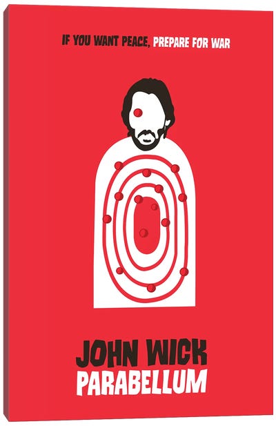 John Wick Parabellum Minimalist Poster Canvas Art Print - John Wick