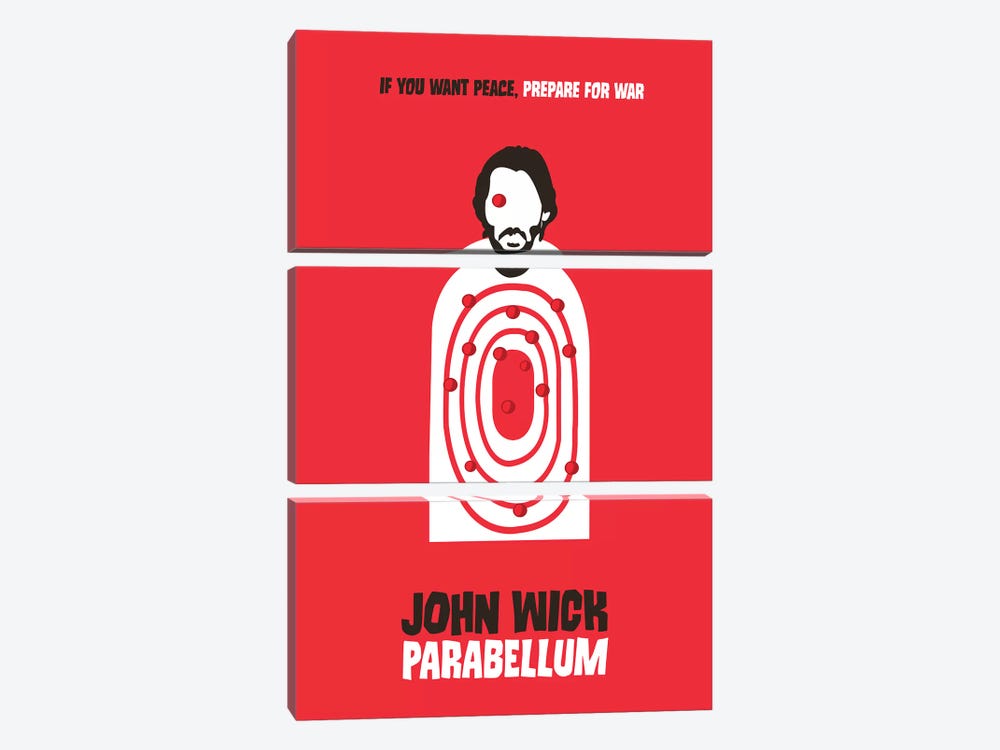 John Wick Parabellum Minimalist Poster by Popate 3-piece Canvas Wall Art