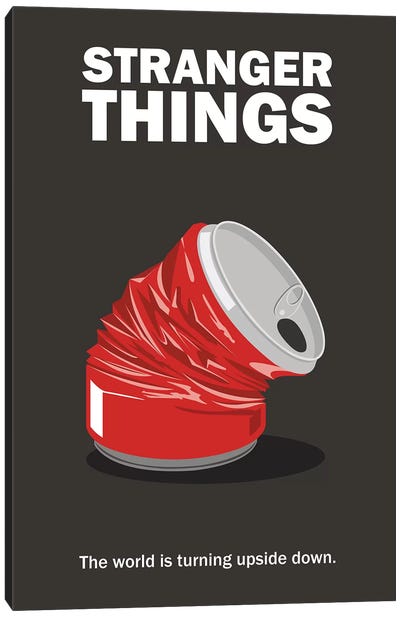 Stranger Things Minimalist Poster - Crushed Can Canvas Art Print - Sci-Fi & Fantasy TV Show Art