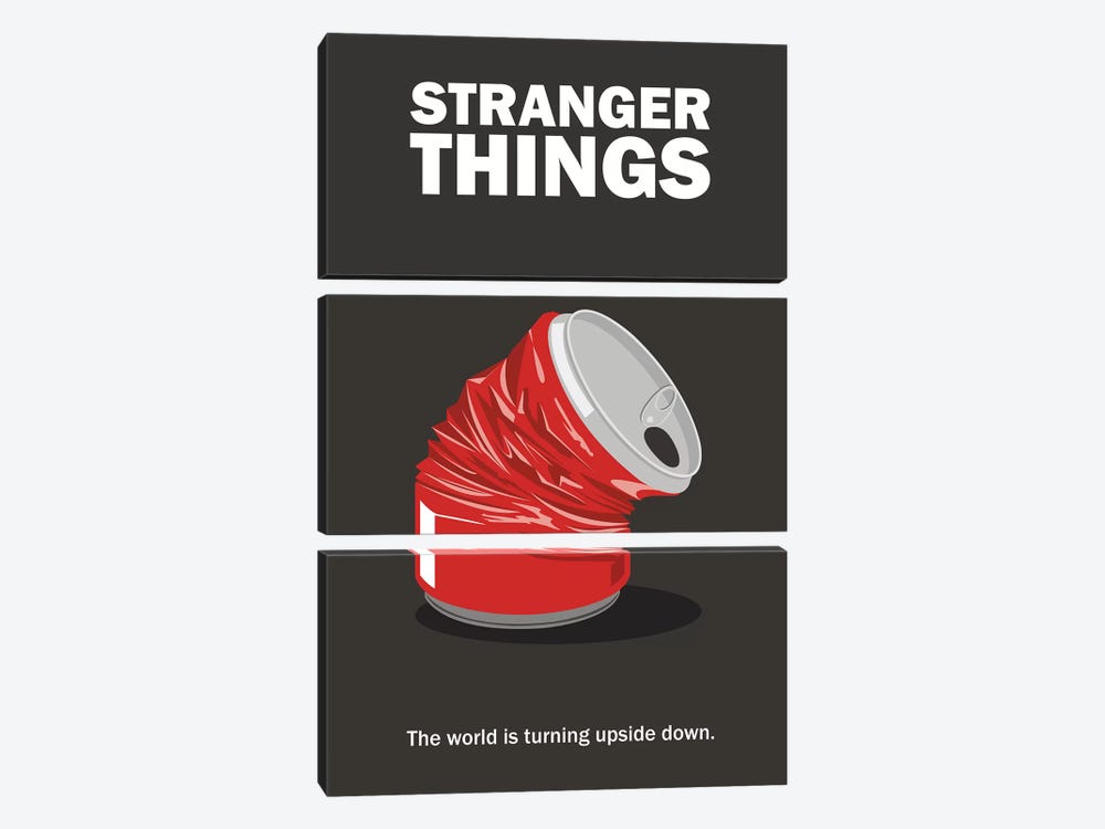 Stranger Things Minimalist Poster - Crushed Can by Popate 3-piece Canvas Art