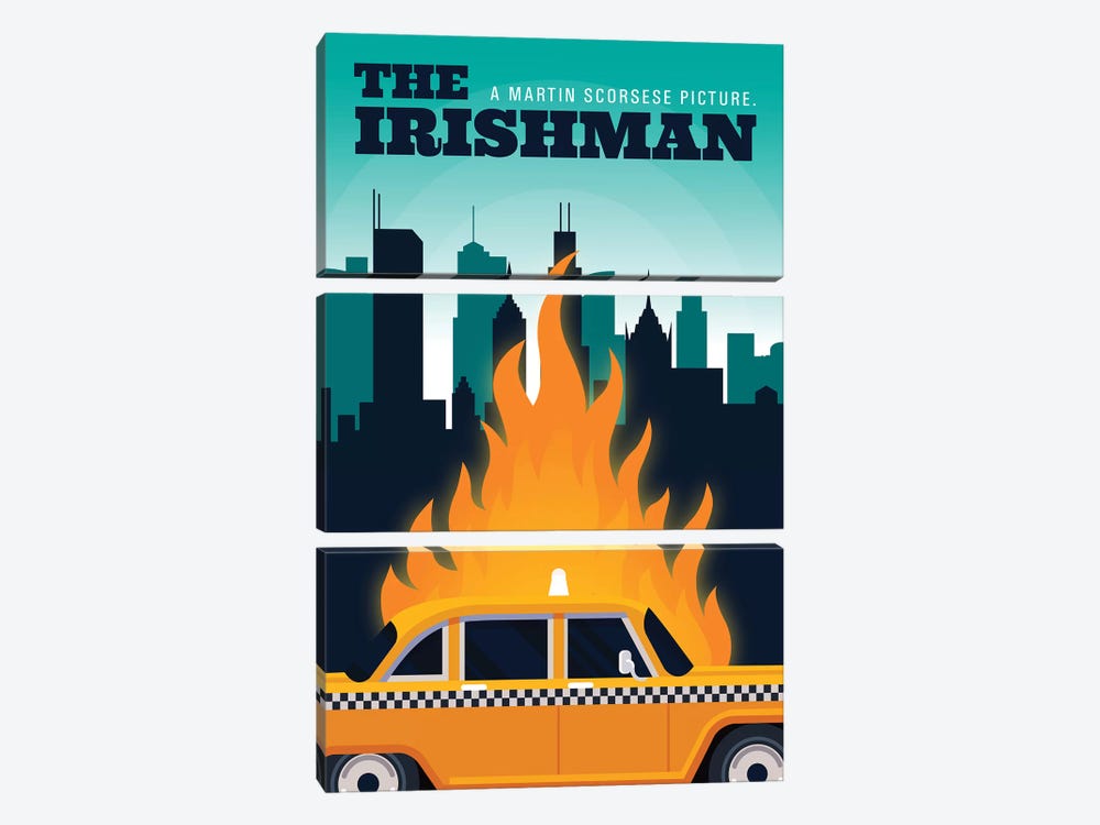 The Irishman Alternative Poster - Chicago by Popate 3-piece Canvas Wall Art