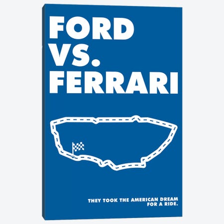 Ford V Ferrari Alternative Poster - Ford Canvas Print #PTE297} by Popate Canvas Artwork