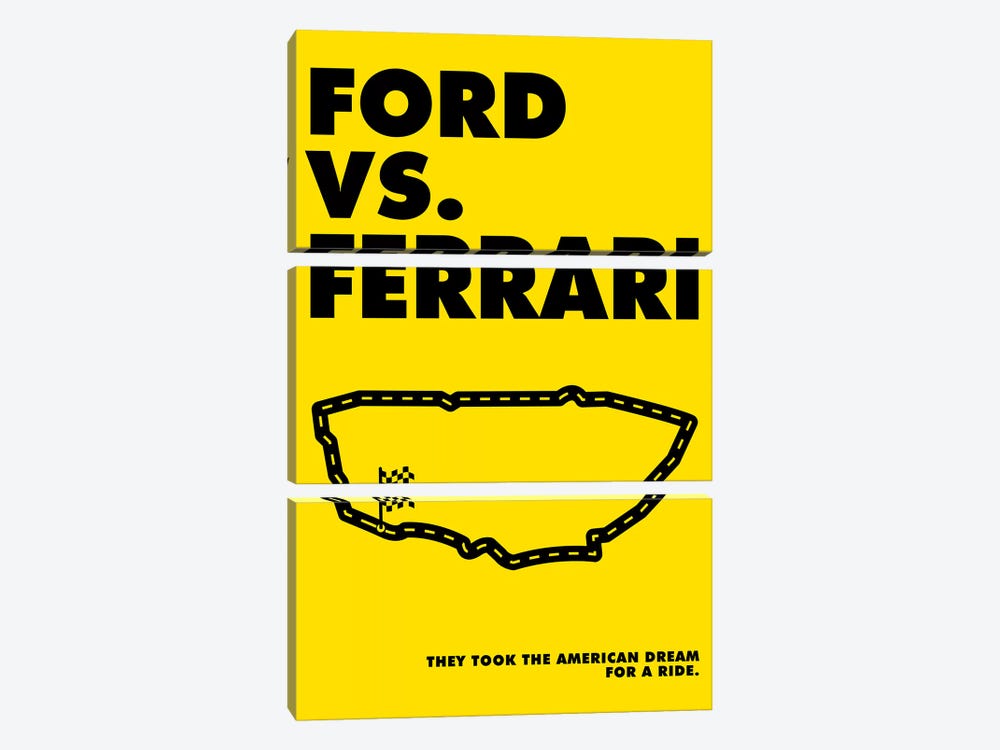 Ford V Ferrari Alternative Poster - Ferrari by Popate 3-piece Canvas Artwork