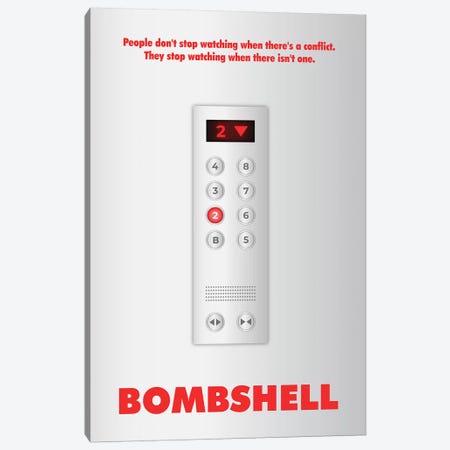 Bombshell Minimalist Poster Canvas Print #PTE300} by Popate Art Print