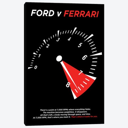 Ford V Ferrari Minimalist Poster Canvas Print #PTE301} by Popate Art Print