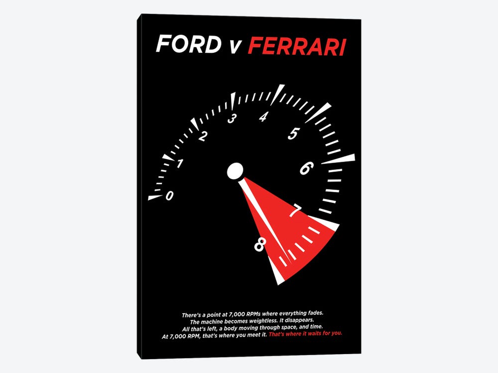Ford V Ferrari Minimalist Poster by Popate 1-piece Canvas Art Print
