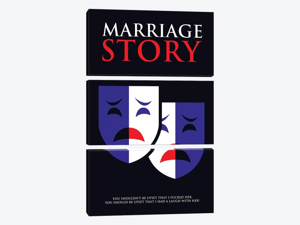 Marriage Story Minimalist Poster by Popate 3-piece Canvas Print