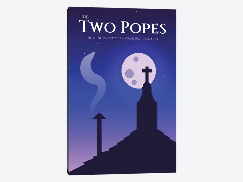 The Two Popes Minimalist Poster by Popate 1-piece Canvas Print