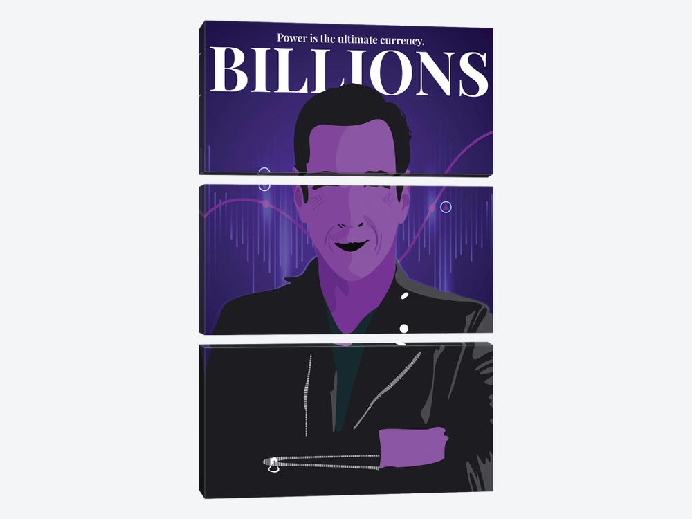 Billions Minimalist Poster - Bobby Axelrod By Popate by Popate 3-piece Canvas Art Print