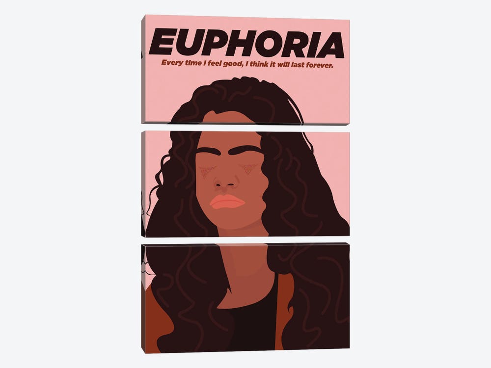 Euphoria Minimalist Poster - Rue By Popate by Popate 3-piece Canvas Print