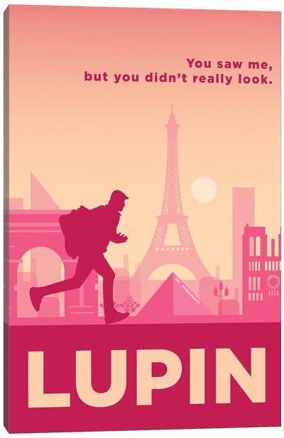 Lupin Minimalist Poster By Popate Canvas Art Print - Paris Typography