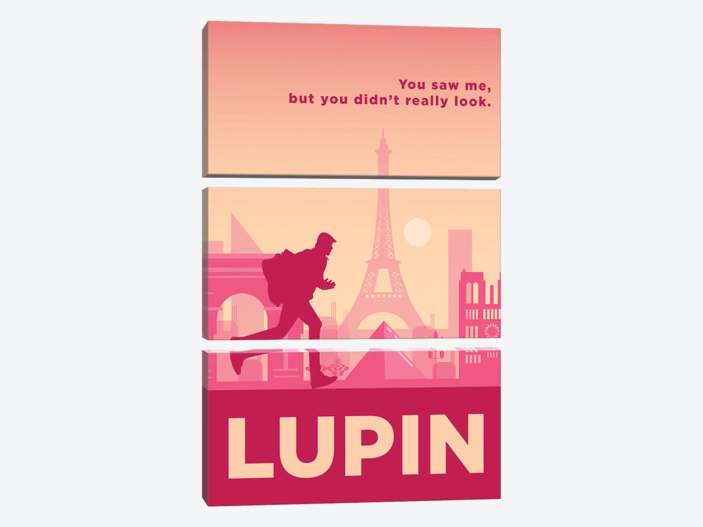 Lupin Minimalist Poster By Popate by Popate 3-piece Canvas Print