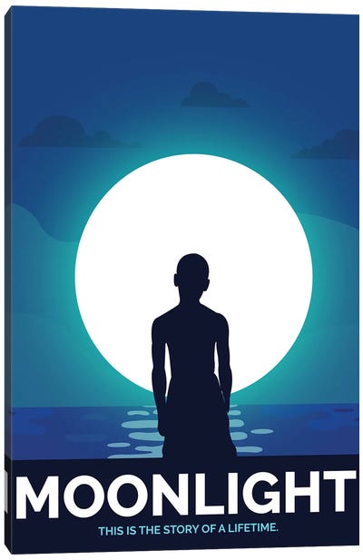 Moonlight Minimalist Poster By Popate Canvas Art Print