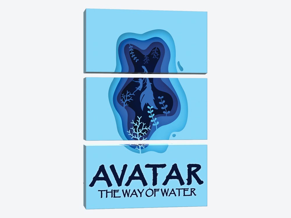Avatar The Way Of Water Minimalist Poster by Popate 3-piece Canvas Print