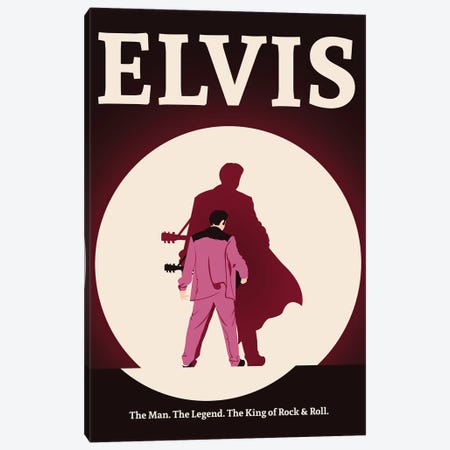 Elvis Minimalist Poster Canvas Print #PTE318} by Popate Canvas Wall Art