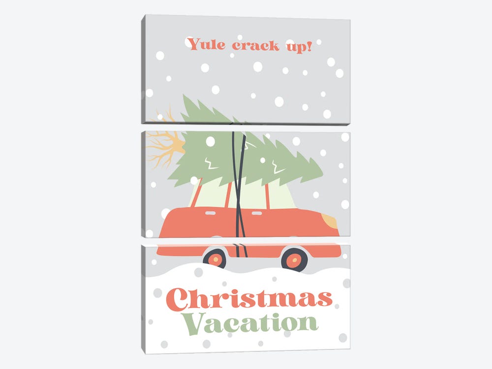 Christmas Vacation Minimalist Poster by Popate 3-piece Canvas Art