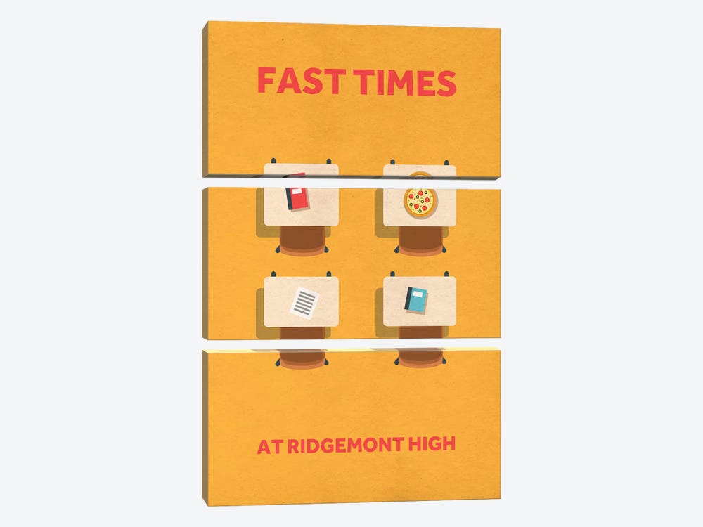 Fast Times At Ridgemont High Minimalist Poster by Popate 3-piece Canvas Art