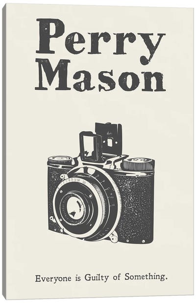 Perry Mason Minimalist Vintage Style Poster Canvas Art Print - Mystery & Detective Movie Art