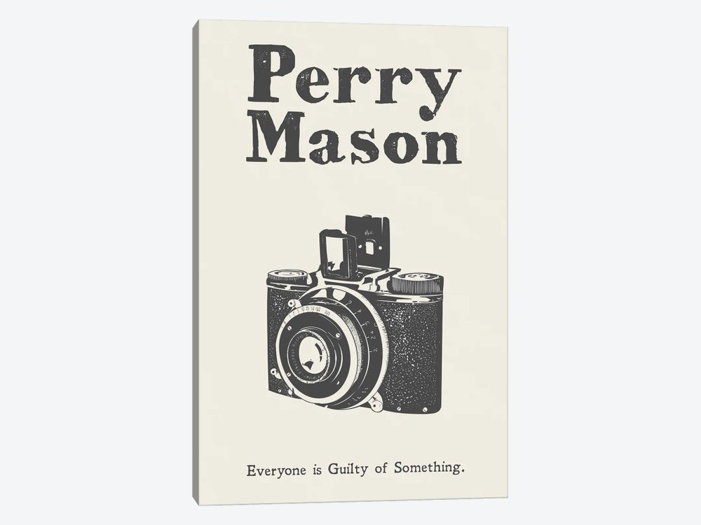 Perry Mason Minimalist Vintage Style Poster by Popate 1-piece Canvas Wall Art