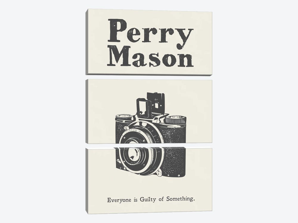 Perry Mason Minimalist Vintage Style Poster by Popate 3-piece Canvas Wall Art
