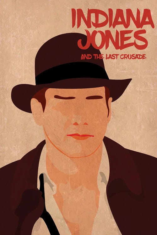 Indiana Jones And The Last Crusade Minimalist Poster by Popate wall art