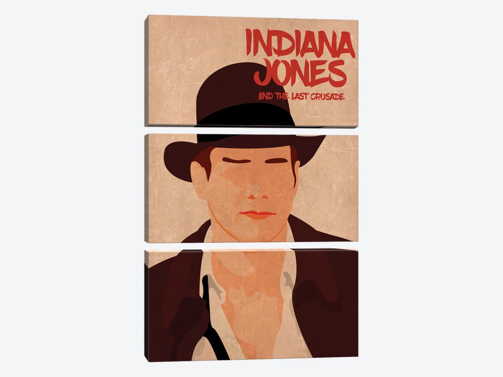 Indiana Jones And The Last Crusade Minimalist Poster by Popate 3-piece Art Print