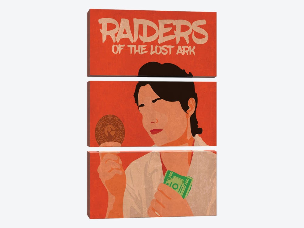 Indiana Jones And The Raiders Of The Lost Ark Minimalist Poster - Marion by Popate 3-piece Canvas Art