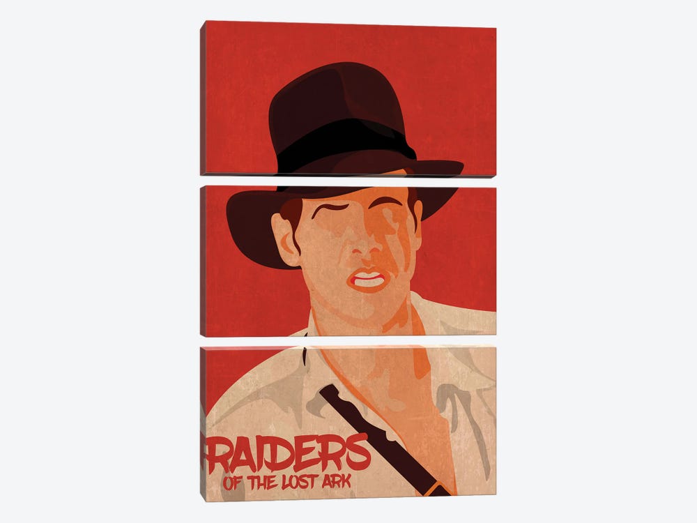 Indiana Jones And The Raiders Of The Lost Ark Minimalist Poster by Popate 3-piece Art Print