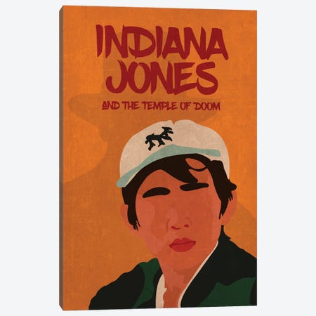 Indiana Jones And The Temple Of Doom Minimalist Poster - Short Round Canvas Print #PTE324} by Popate Canvas Wall Art