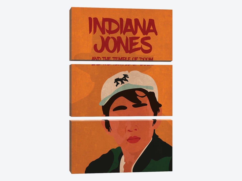 Indiana Jones And The Temple Of Doom Minimalist Poster - Short Round by Popate 3-piece Canvas Wall Art