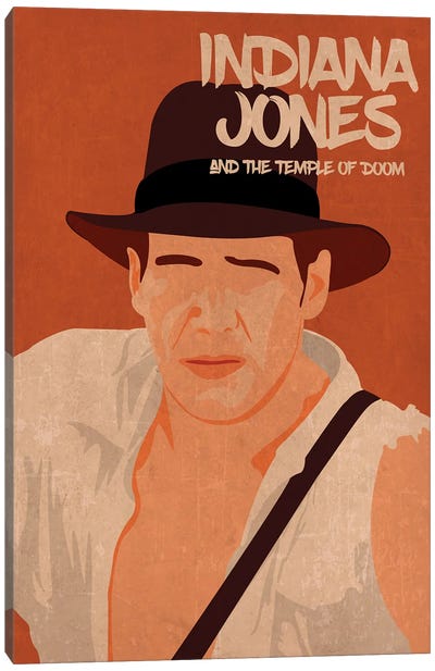 Indiana Jones And The Temple Of Doom Minimalist Poster Canvas Art Print - Popate