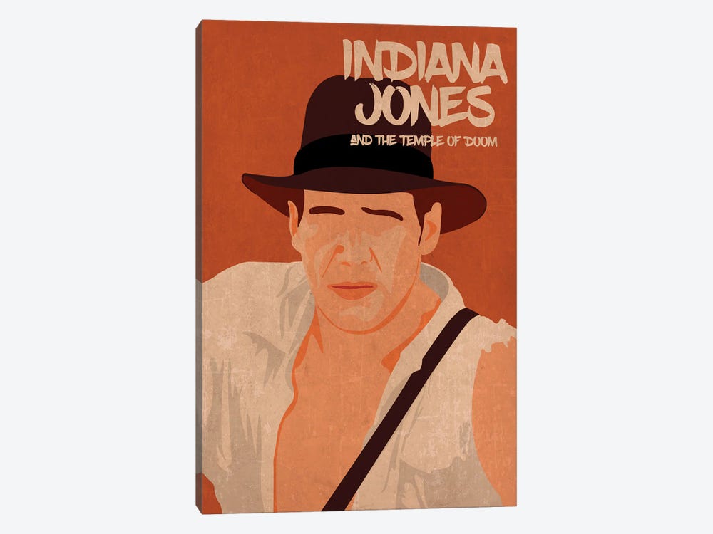 Indiana Jones And The Temple Of Doom Minimalist Poster by Popate 1-piece Canvas Art Print
