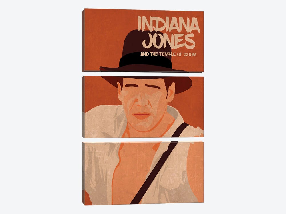 Indiana Jones And The Temple Of Doom Minimalist Poster by Popate 3-piece Art Print