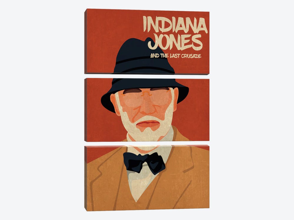 Indiana Jones And The Last Crusade Minimalist Poster - Henry Jones Sr by Popate 3-piece Art Print