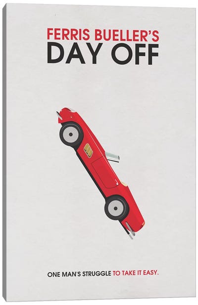 Ferris Bueller's Day Off Alternative Minimalist Poster Canvas Art Print - Man Cave Decor
