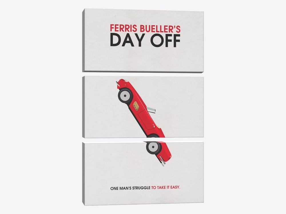 Ferris Bueller's Day Off Alternative Minimalist Poster by Popate 3-piece Art Print