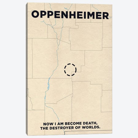 Oppenheimer Minimalist Poster - Los Alamos Canvas Print #PTE335} by Popate Canvas Art Print