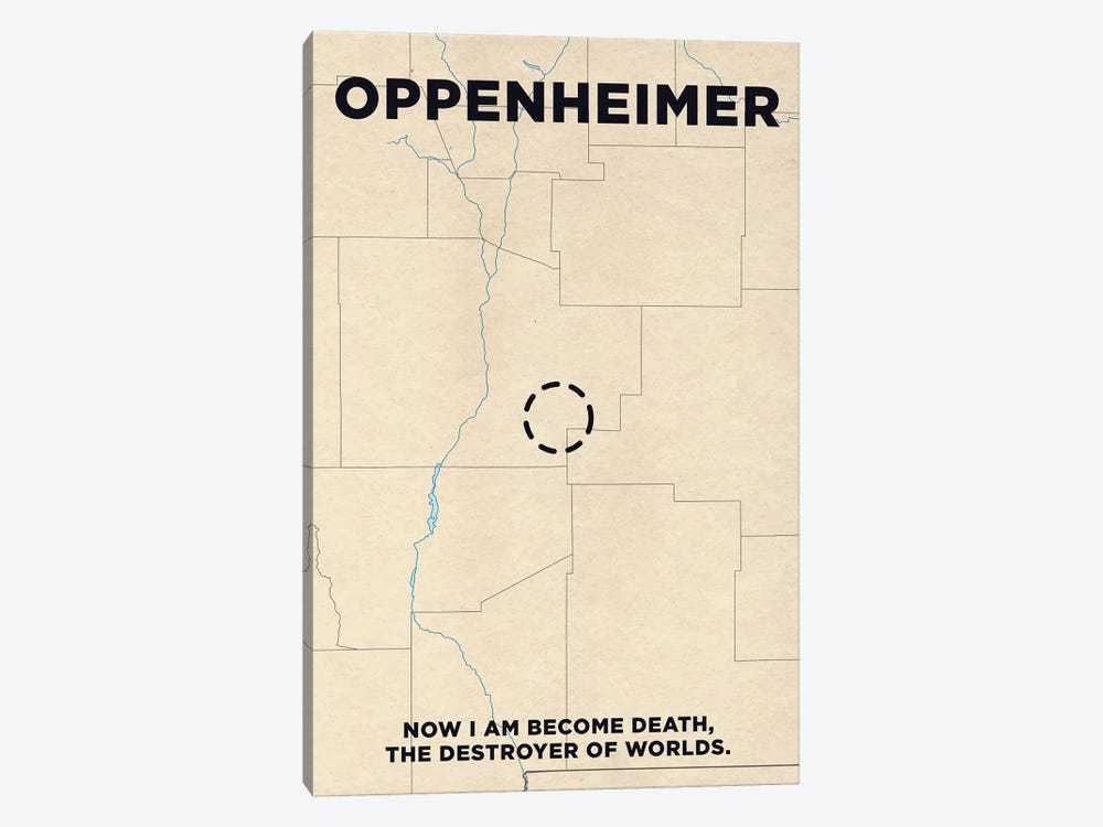 Oppenheimer Minimalist Poster - Los Alamos by Popate 1-piece Canvas Art