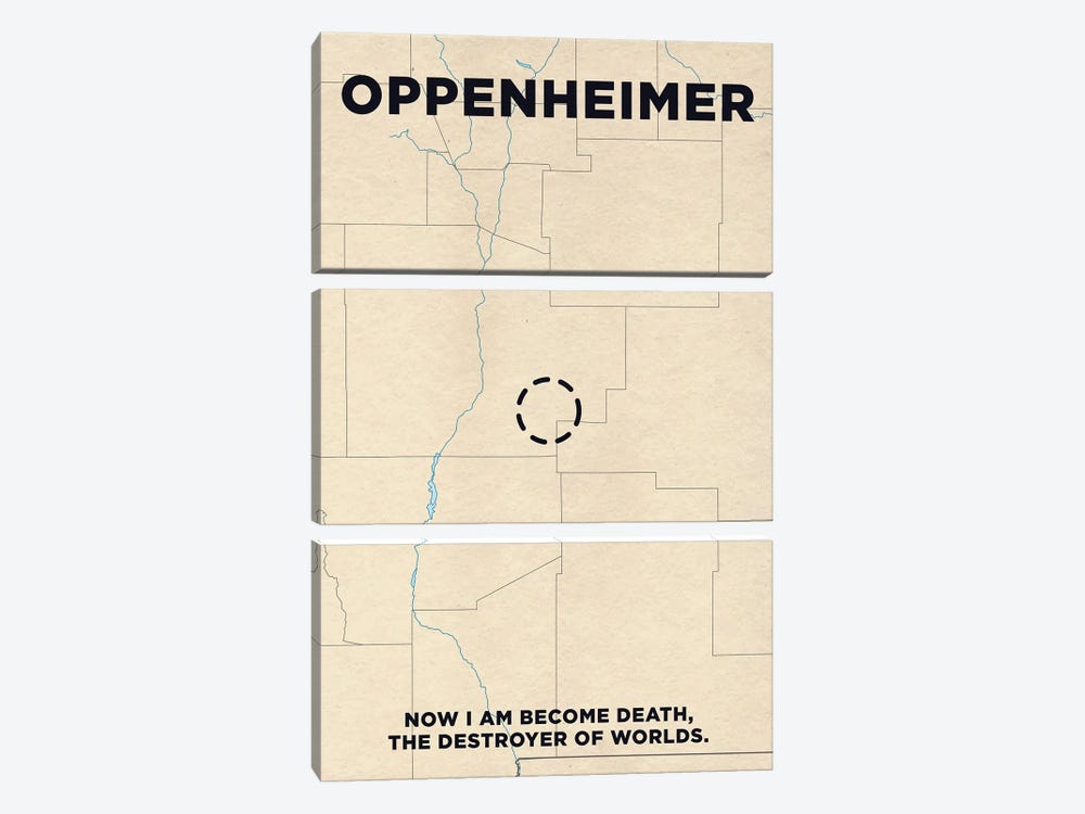 Oppenheimer Minimalist Poster - Los Alamos by Popate 3-piece Canvas Art