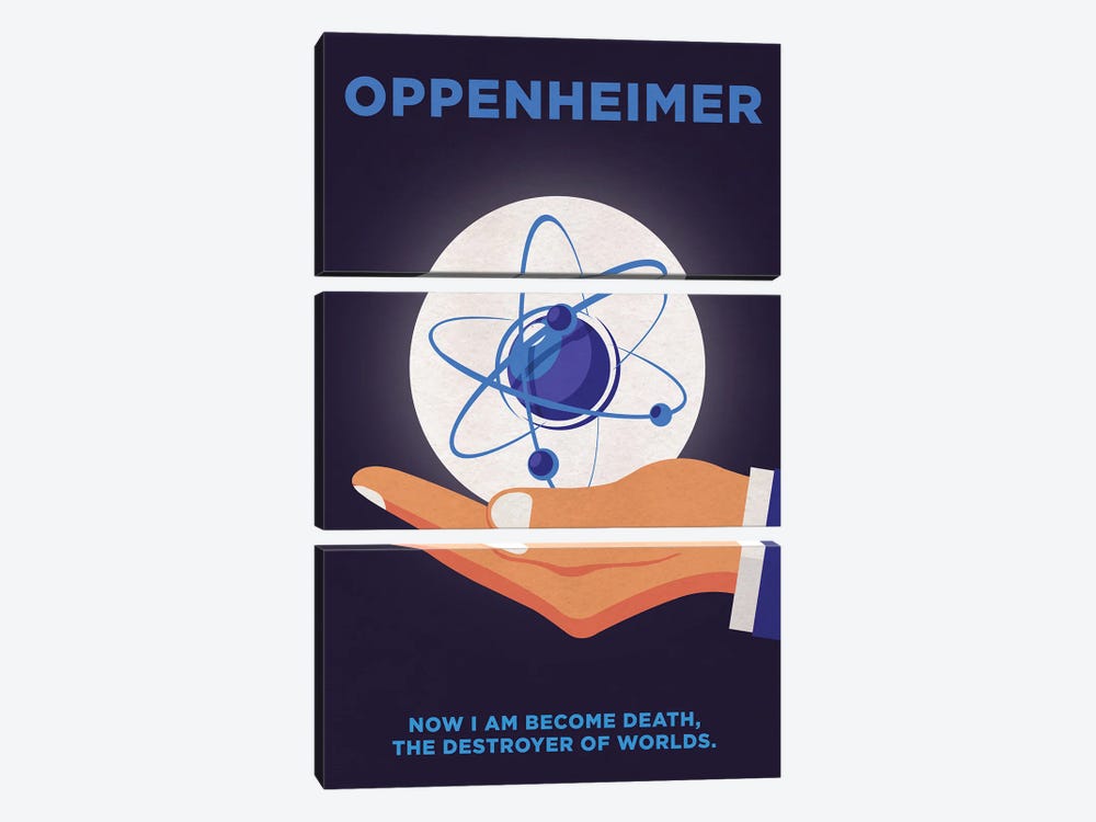 Oppenheimer Minimalist Poster - Prometheus by Popate 3-piece Canvas Art Print
