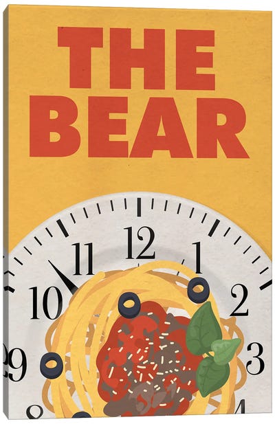 The Bear Minimalist Poster - Sense Of Urgency Canvas Art Print - Italian Cuisine Art