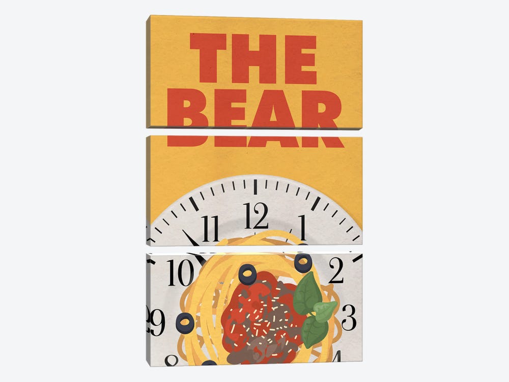 The Bear Minimalist Poster - Sense Of Urgency by Popate 3-piece Canvas Artwork