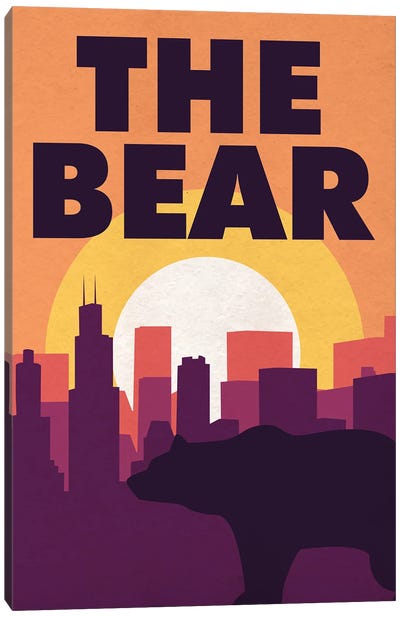 The Bear Minimalist Poster Canvas Art Print - Chicago Skylines