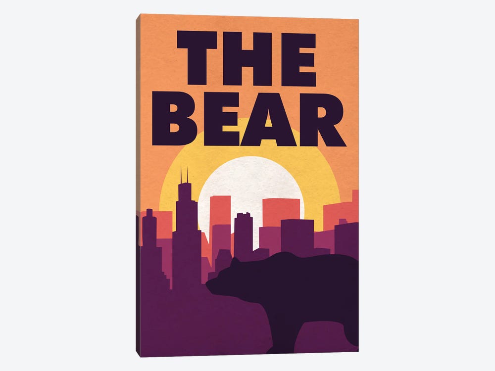 The Bear Minimalist Poster by Popate 1-piece Canvas Print