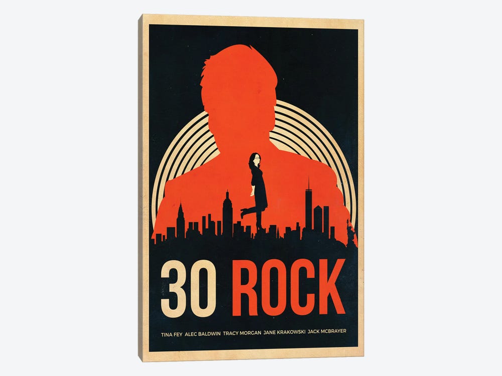 30 Rock Alternative Vintage Poster by Popate 1-piece Canvas Art Print